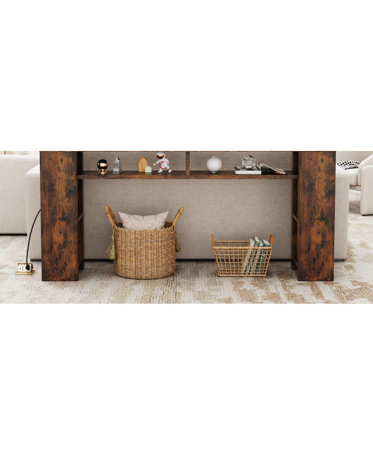 Streamdale Furniture 180cm Super Long Desk with 2AC+2USB+1TC Socket and 5 Shelves