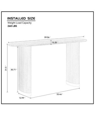 Narrow Console Table with Stainless Steel Legs, Modern Black MDF Sofa Table
