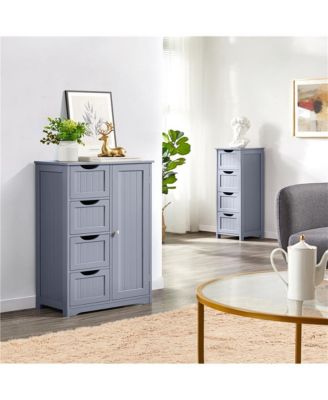 35.5” H Free-Standing Floor Cabinet with 4 Drawers and 1 Cupboard Espresso