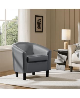 Faux Leather Accent Chair Gray