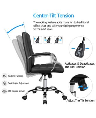 Mid-Back Office Chair PU Leather Office Executive Chair