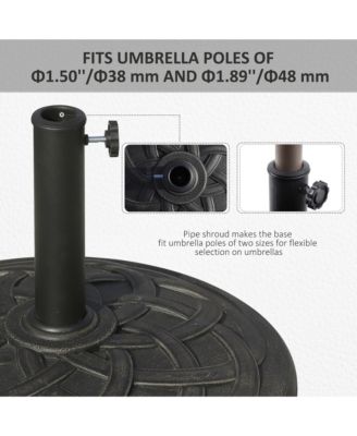 21.5" Round Resin Umbrella Holder Base w/ Decorative Pattern