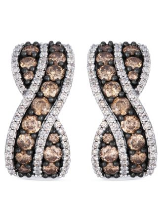 Chocolate Diamond (1.53 ct. t.w.) & Vanilla Diamond (0.56 ct. t.w.) Earrings in 14k Vanilla Gold
