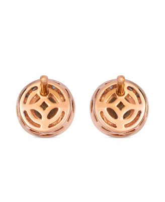 Chocolate Diamond (0.9 ct. t.w.) & Vanilla Diamond (0.24 ct. t.w.) Red Carpet Earrings in 14k Strawberry Gold