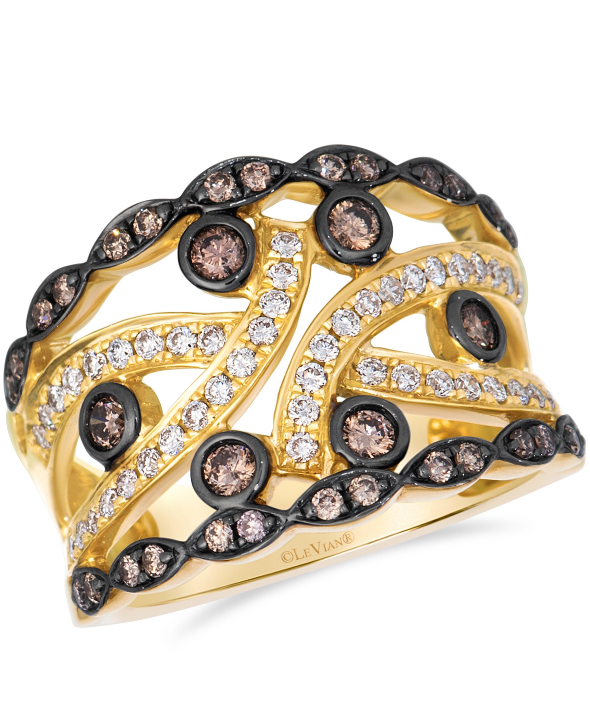 Le Vian Chocolate Diamond (0.43 ct. t.w.) & Vanilla Diamond (0.32 ct. t.w.) Ring in 14k Honey Gold