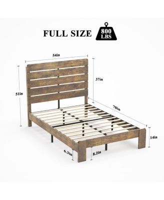 Wood Platform Bed Frame, Queen, Noise Free, Easy Assembly, Storage