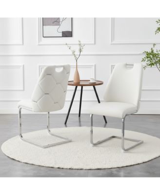 Modern PU Leather Dining Chair with Arched Back