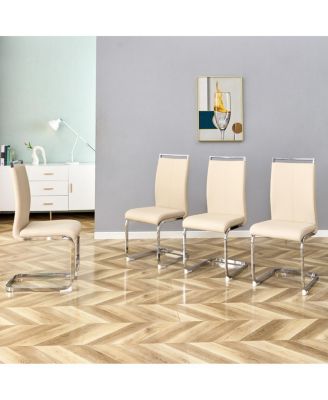 Chrome-Plated Metal PU Leather Padded Office Chair - Easy Assembly