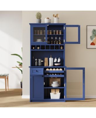Streamdale Farmhouse Buffet with Hutch, Kitchen Pantry Storage Cabinet