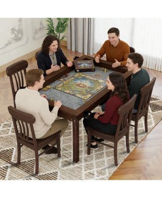 63"x40" Board Game Table w/Removable Top for 4-6 Players, Dining/Gaming Table