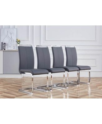 Modern Dining Chairs, PU Faux Leather High Back Upholstered Side Chair