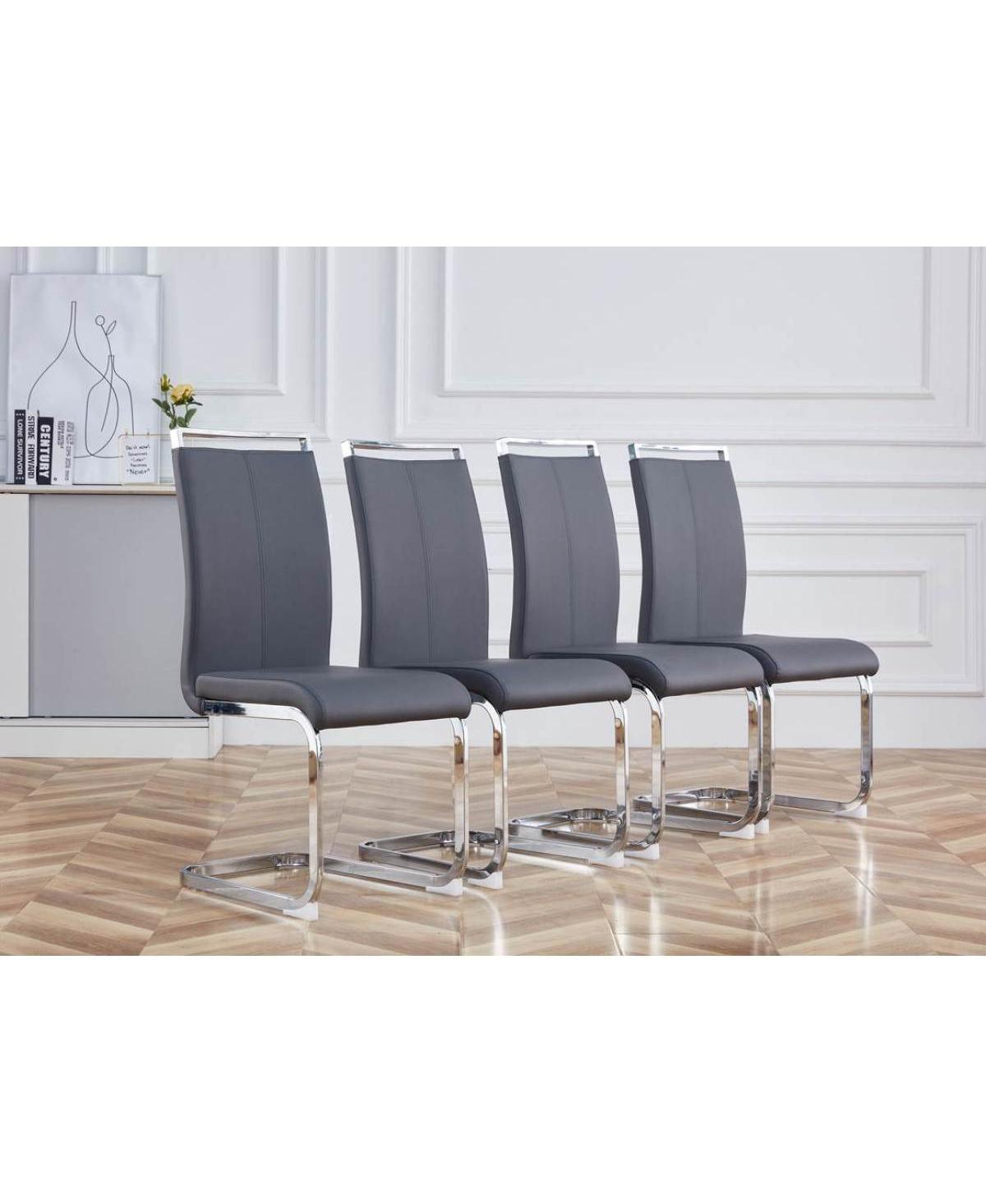 Streamdale Furniture Modern Dining Chairs, Pu Faux Leather High Back Upholstered Side Chair