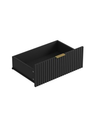 Modern 6-Drawer Wavy Pattern Dresser, Black