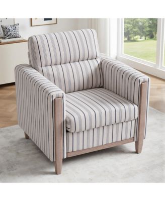 1-Seater Sofa with Solid Wood Legs, High-Resilience Foam & PP Cotton Backrest, Quick 20-Min Assembly, 220lb Capacity Living Room Accent Chair