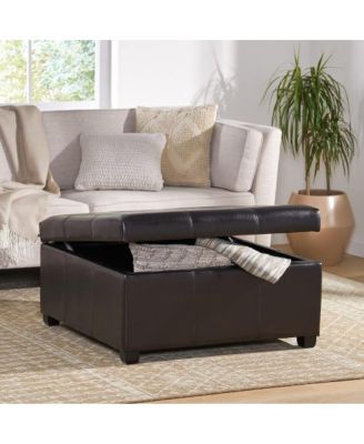 35inch Storage Ottoman Bench, Large Tufted Footstool for Living Room