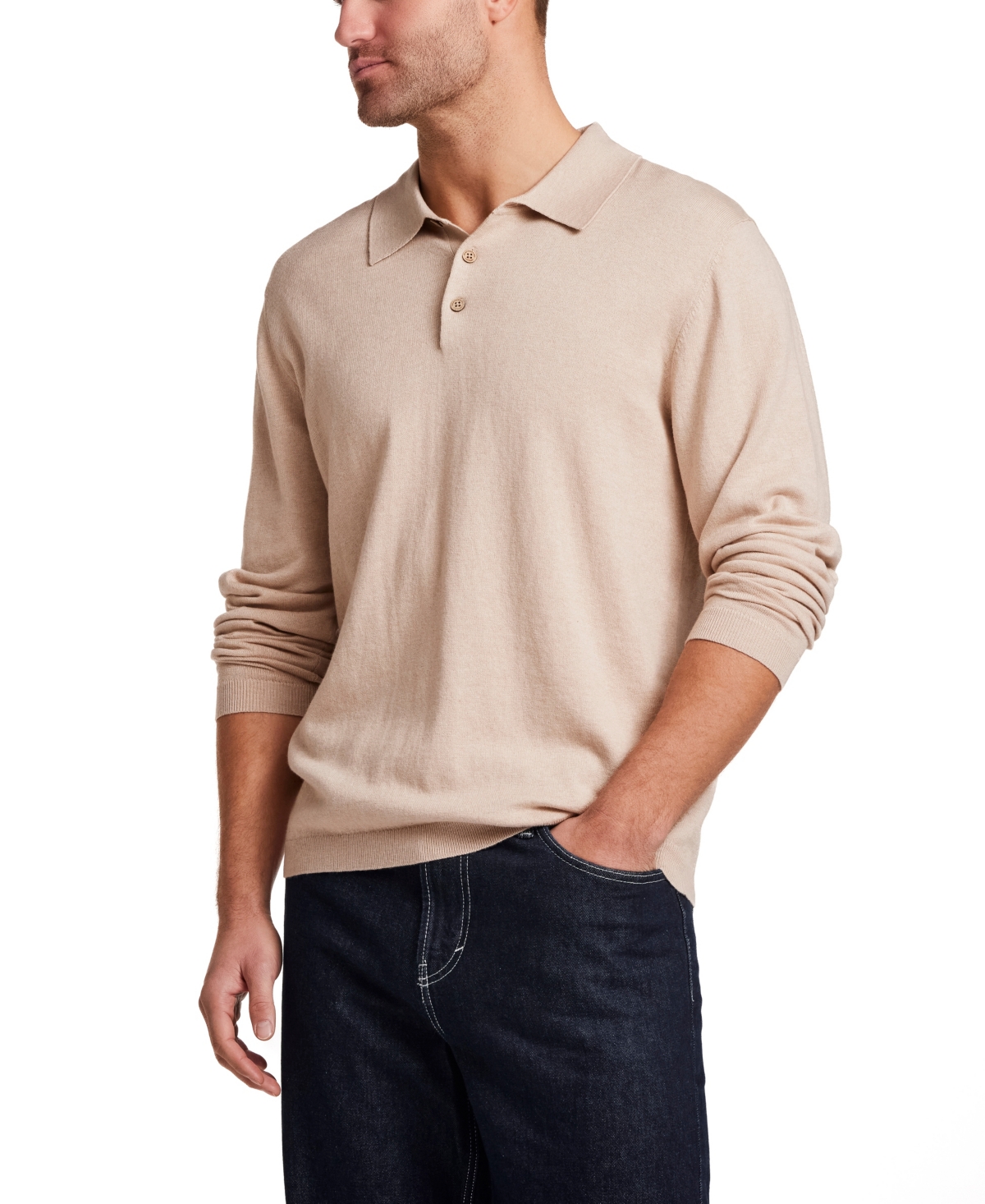 Weatherproof Vintage Men's Long-Sleeve Polo Sweater