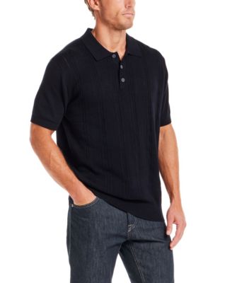Men's Regular-Fit Pointelle Sweater-Knit Polo Shirt 