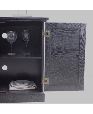 Storage sideboard cabinet with 2 mirrored doors & adjustable shelf