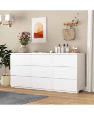 White 9 Drawer Cabinet/Dresser for Bedroom, Living Room, Hallway, Entryway