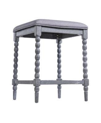 26" Upholstered Acacia Wood Counter Stools