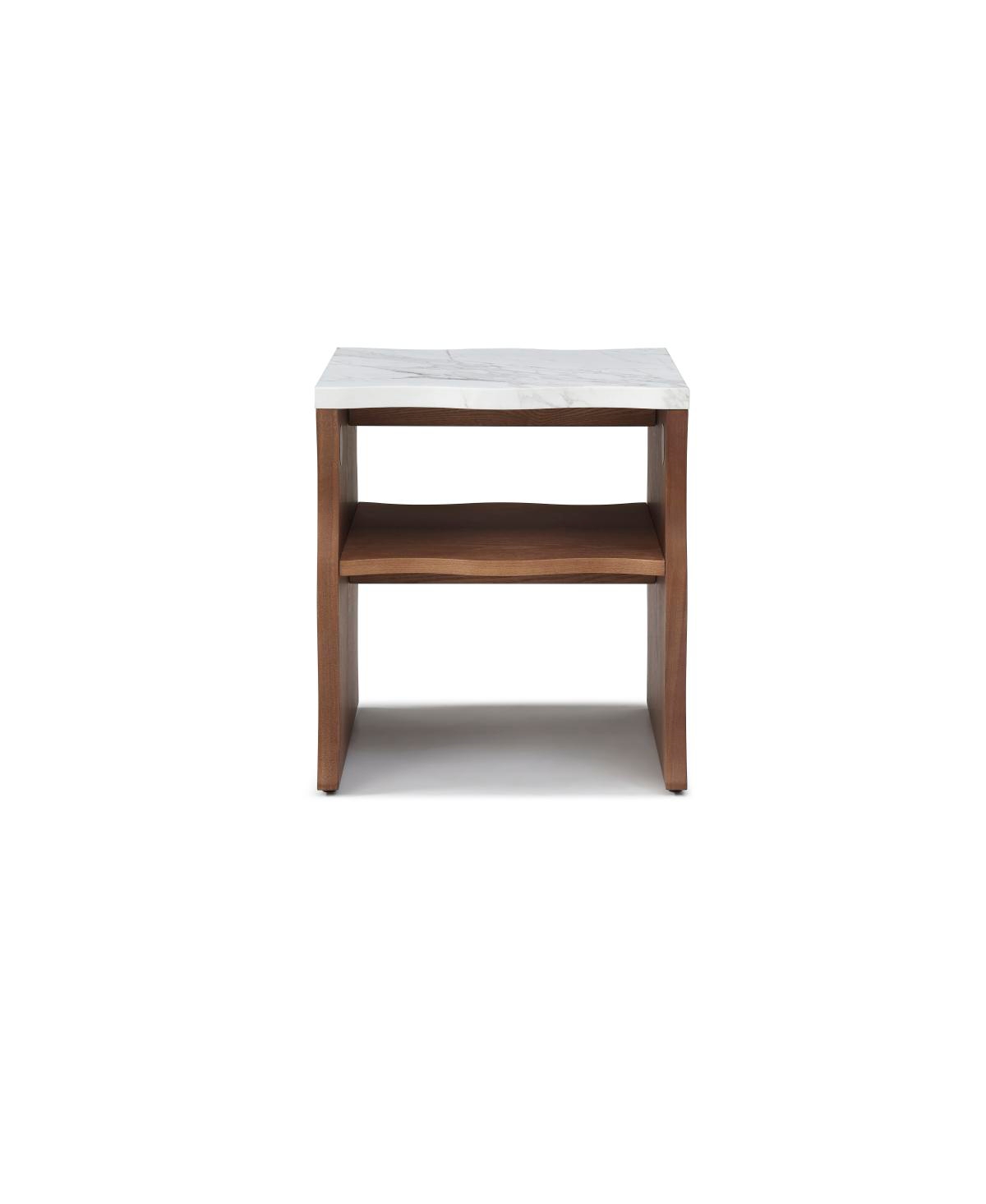 Streamdale Furniture Streamdale Whisper of Waves Modern End Table w/ Storage Shelf