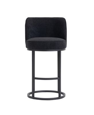 Counter Height Bar Stools Set of 2, Modern Barrel Counter Stools with Backrest