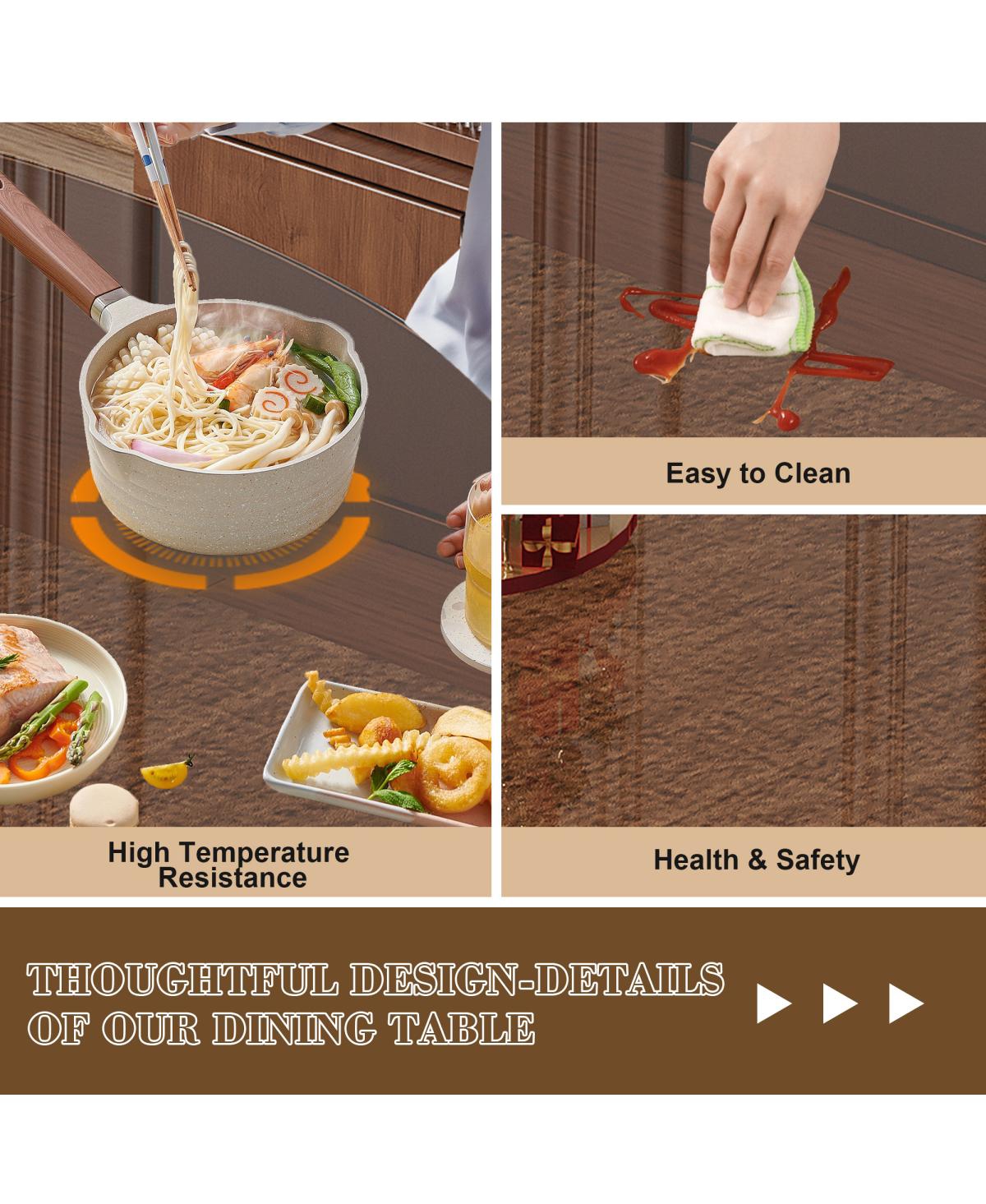 Streamdale 35" Round Glass Dining Table with Carbon Steel Legs