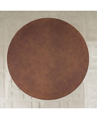 Streamdale Faux Burl Wood Pattern Decal Coffee Table with Pedestal