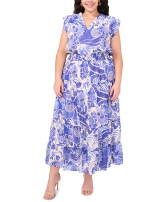 Plus Size Printed Sleeveless Maxi Dress