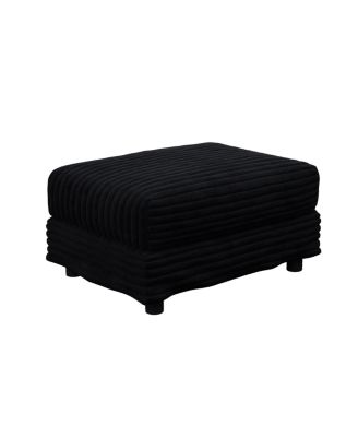 Streamdale Plush Corduroy Ottoman - Black