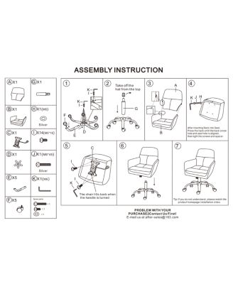 Streamdale Office chair, Black PU leather, adjustable height, Gray