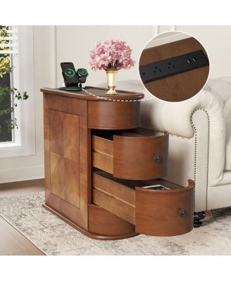 Streamdale End Table with Charging Station & Drawers, No Assembly Required