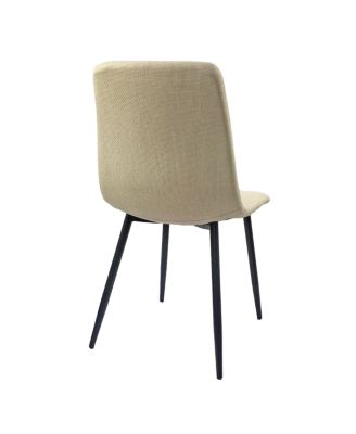 55" MDF Wood Dining Table & 4 Modern Linen Chairs Set