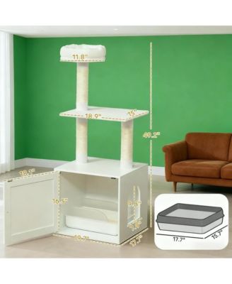 Cat Tree with Litter Box Enclosure