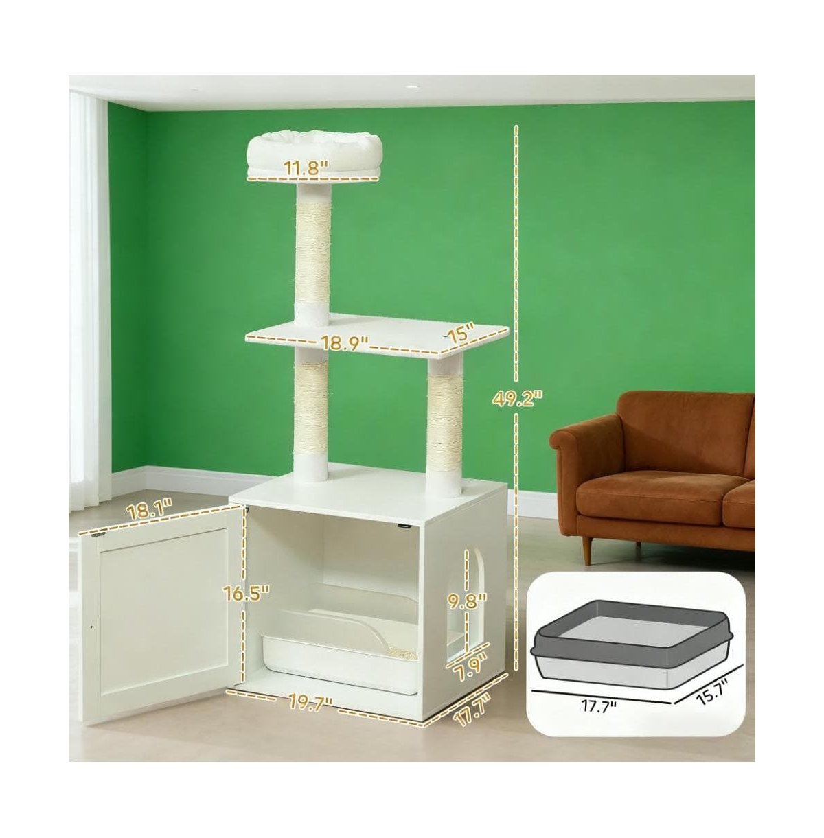 Zeus & Ruta Cat Tree with Litter Box Enclosure