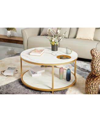 round coffee table with storage, modern design