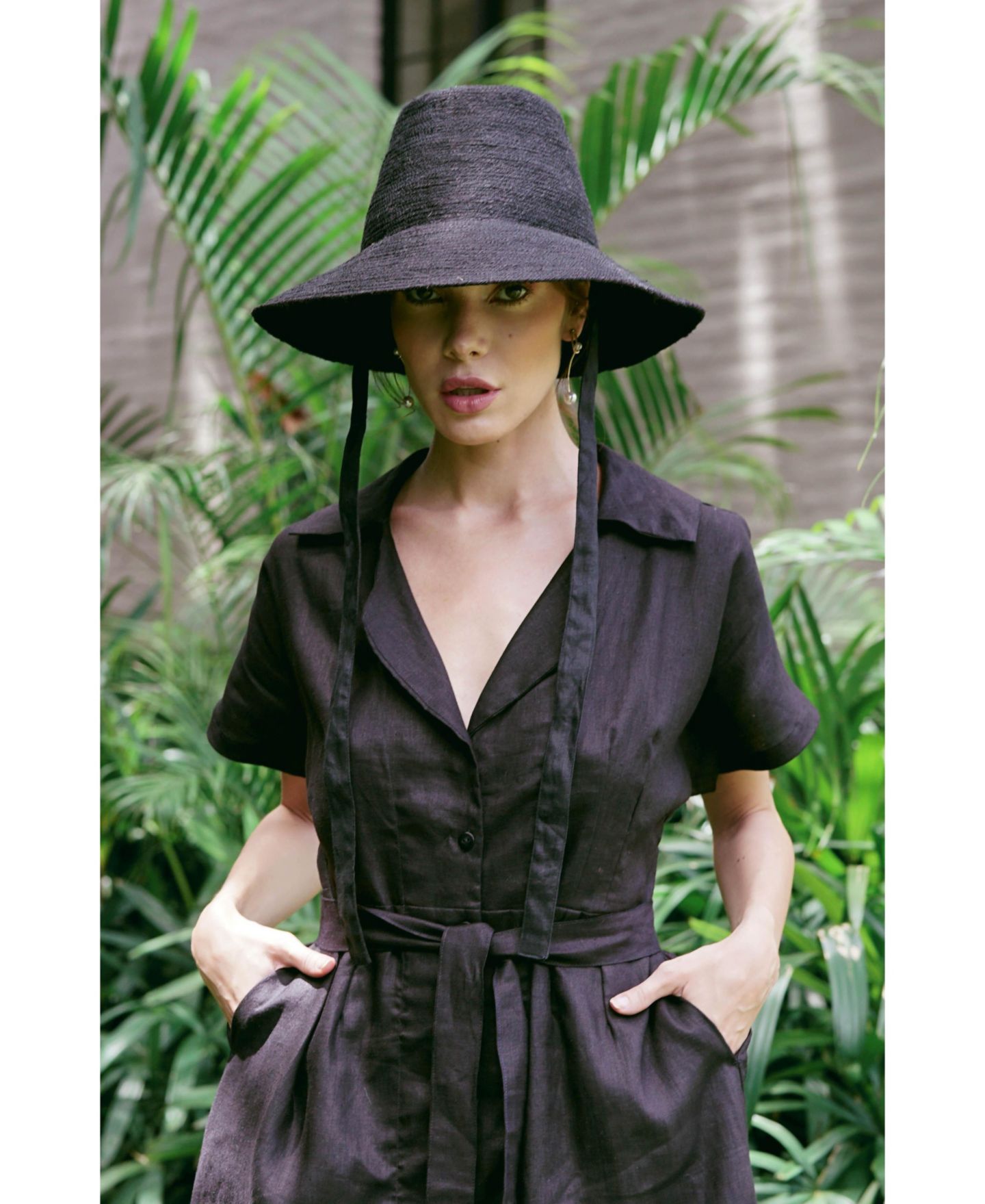 Женский головной убор Brunna.co The Meg Jute Straw Hat In Black, цвет: Чёрный — фото 3
