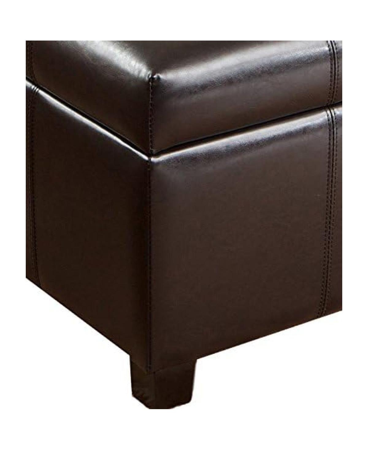 Streamdale Furniture Richmond Storage Ottoman with Faux Leather Exterior