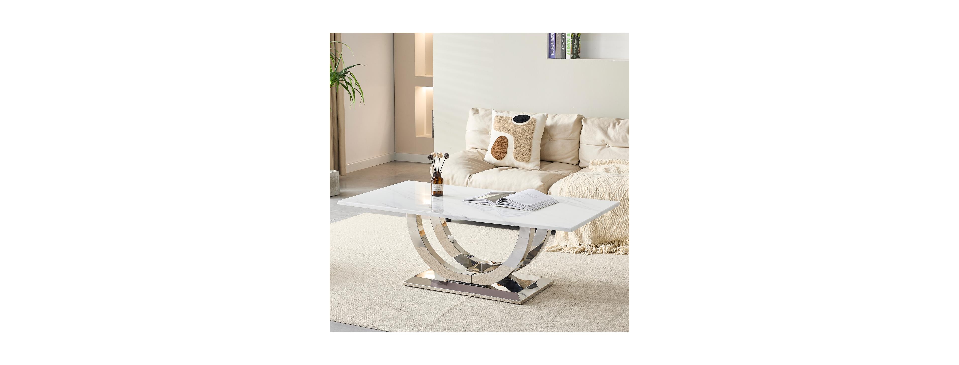 Streamdale Furniture Modern Marble Pattern Coffee Table