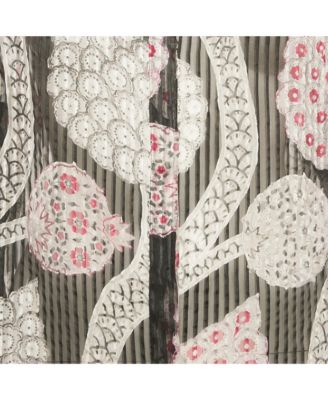 Women's Black Printed Silk Button Front Blouse