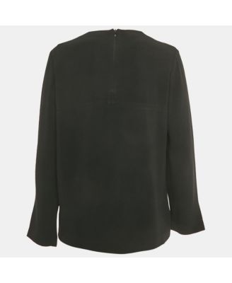 Women's Black Crepe Long Sleeve Blouse
