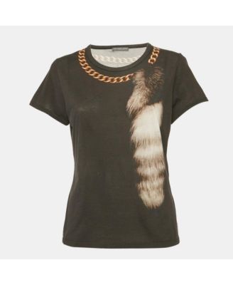Women's Black Fox & Chain Printed Jersey T-Shirt