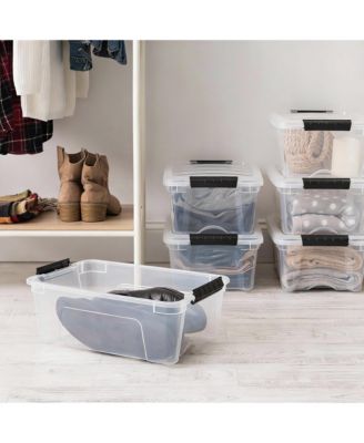 Clear Plastic Storage Bins with Latches - 6 Pack - Durable, Stackable, BPA-Free
