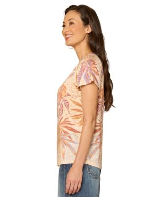 Petite Printed Short-Sleeve Crew Neck T-Shirt