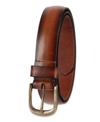 Luxury Classic Feathered Edge Leather Dress Belt