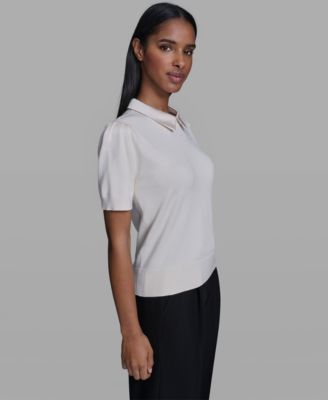 Women's Satin-Collared Sweater