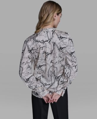 Women's V-Neck Long-Sleeve Top