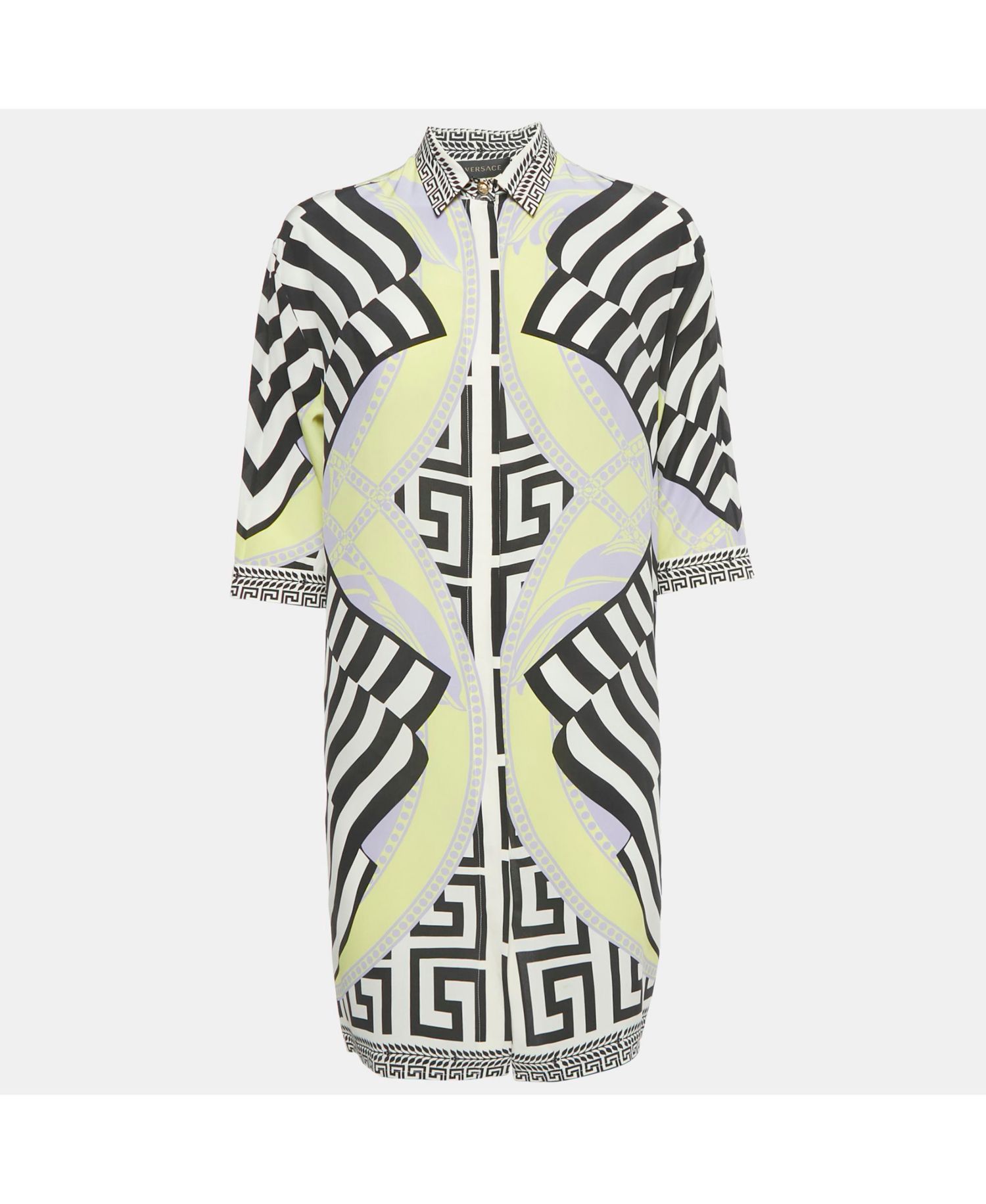 Women's Multicolor Printed Silk Shirt Dress