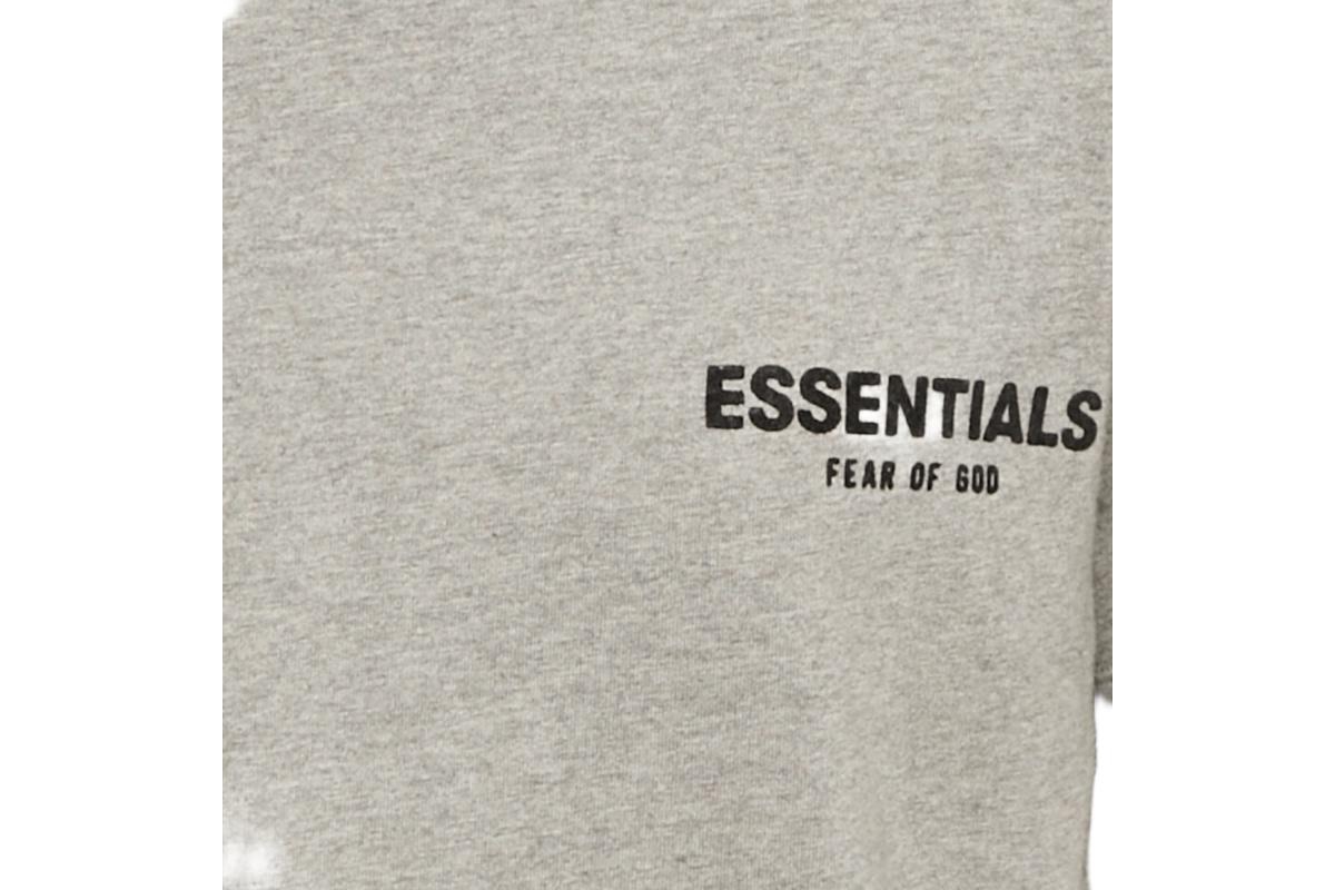 Pre-Owned Fear Of God Men's Essentials Dark Grey Cotton Knit Crewneck T-Shirt