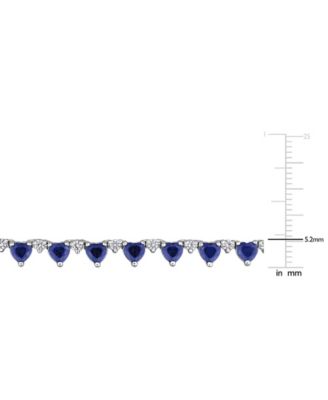 Sapphire (17 ct. t.w.) and White Sapphire (2-1/3 ct. t.w.) Heart Necklace in Sterling Silver